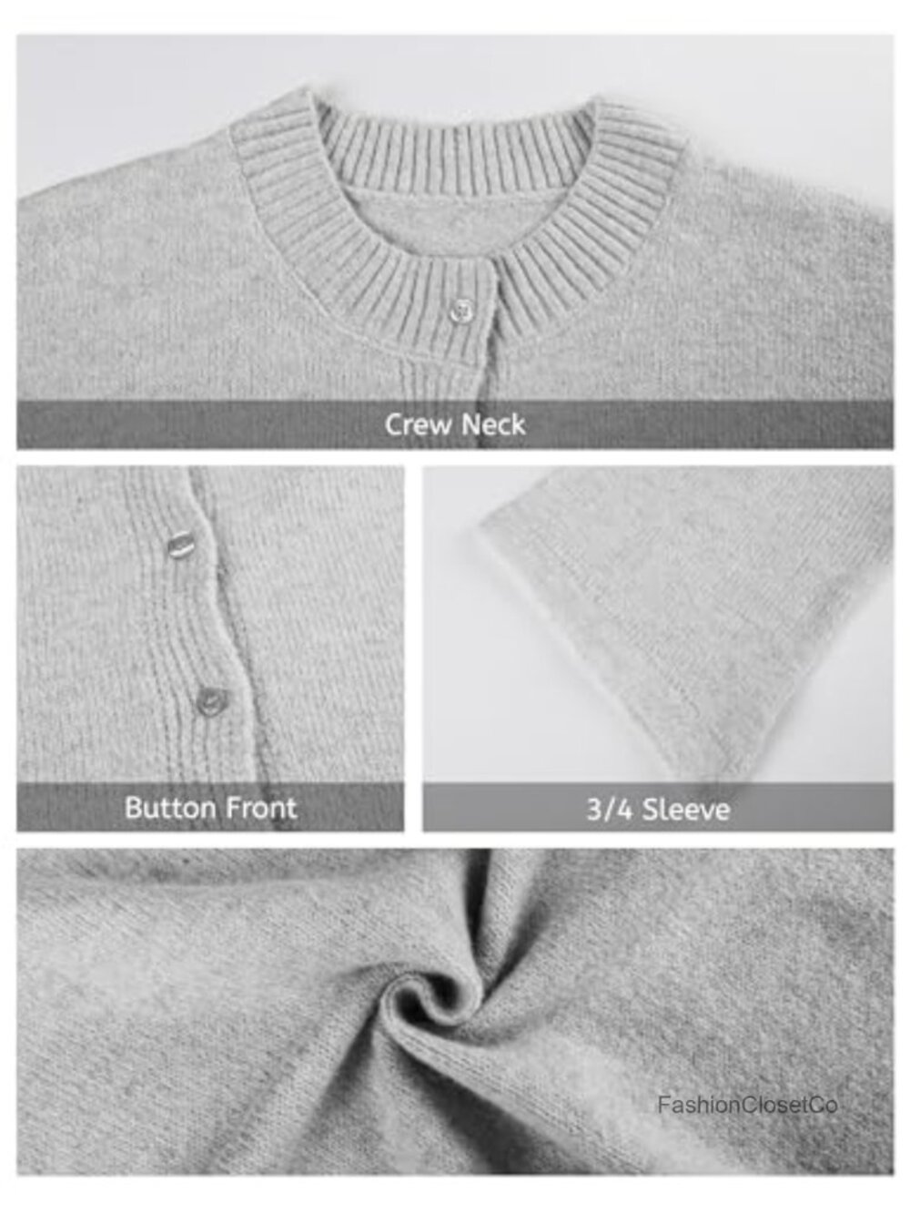 Cropped Cardigan Sweater Women Lightweight Knit Button Up - Picture 2 of 6